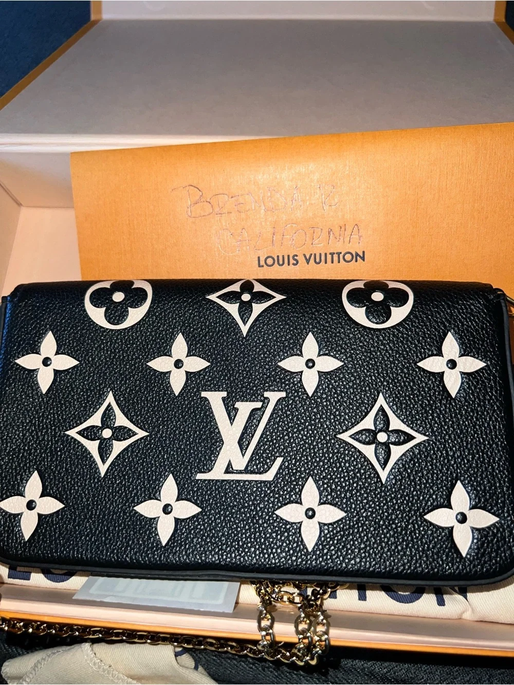 Louis Vuitton Black & Cream Monogram Envelope Crossbody
